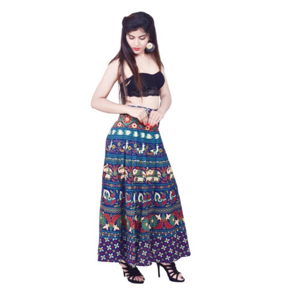 Printed Cotton Wrap Around Skirts - Image 3