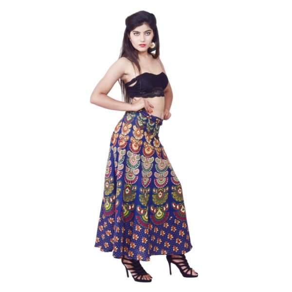 Long Cotton Wrap Skirt - Image 3