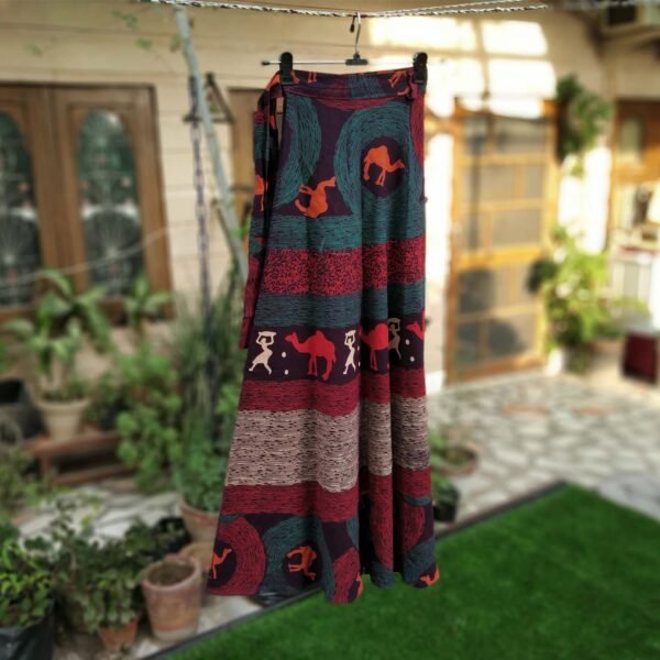 Set of 2 Pcs Womens Cotton Long Wrap Skirt - Image 2