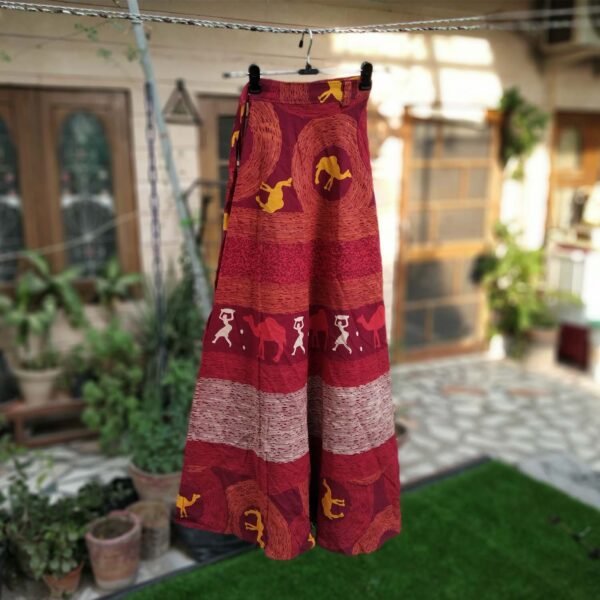 Set of 2 Pcs Womens Cotton Long Wrap Skirt - Image 4