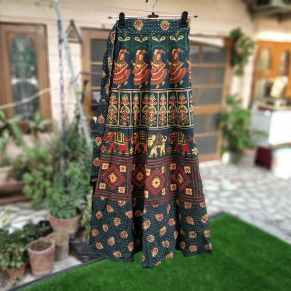 Buy 2 Pcs Printed Cotton Long Wrap Around Skirt - Image 4