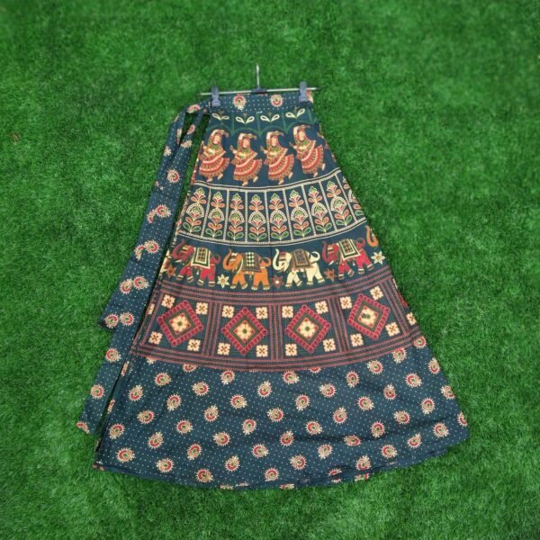 Buy 2 Pcs Printed Cotton Long Wrap Around Skirt - Image 5