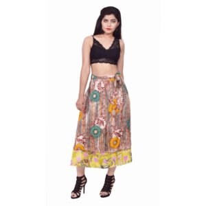 Two Layers Vintage Sari Wrap Skirt