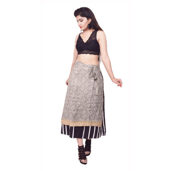 Handmade Vintage Sari Maxi Wrap Skirt - Image 2