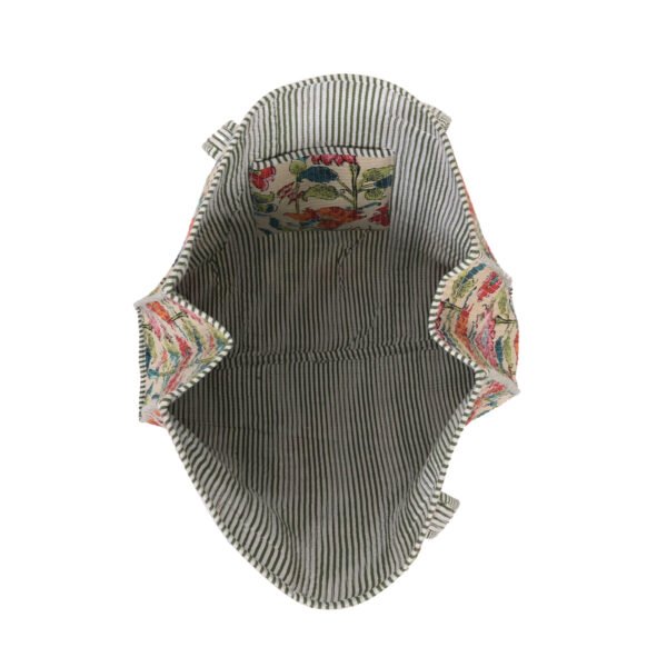 Screen Printed Quilted Tote Bag Without Zip - Image 3
