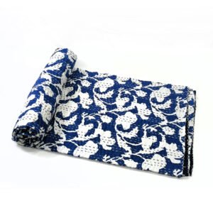 Handmade Cotton Printed Kantha Quilt