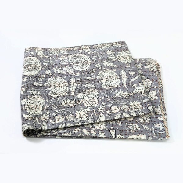 Traditional Pure Cotton Floral Print Kantha