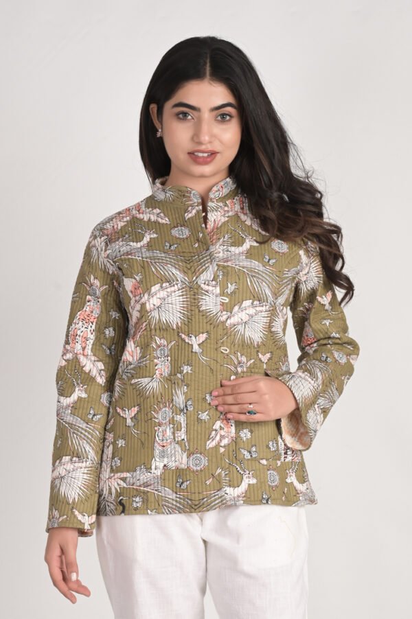Cotton Quilted Reversible Jacket - Image 2