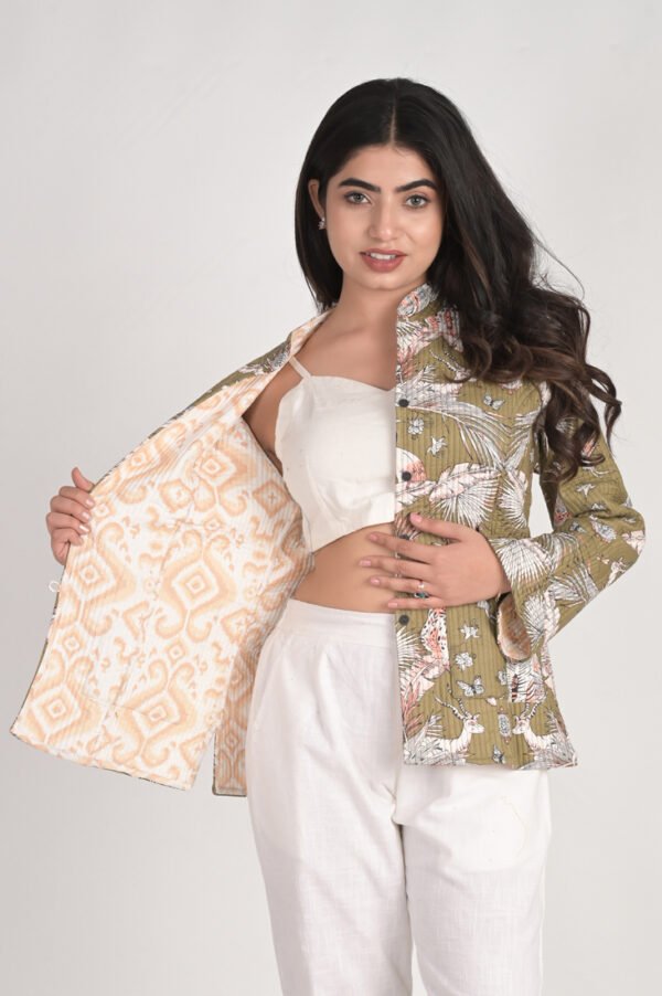 Cotton Quilted Reversible Jacket - Image 3