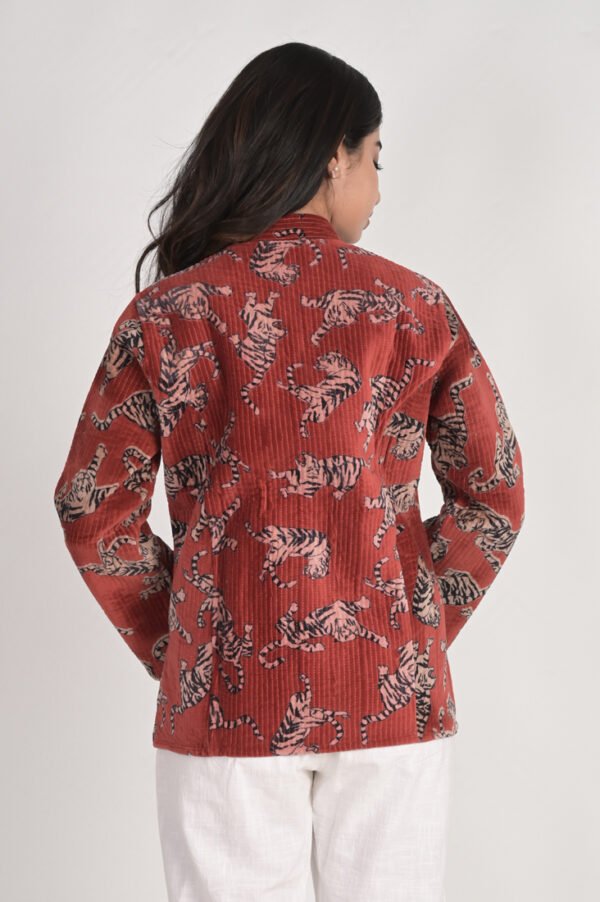 Handcrafted Velvet Quilted Jacket - Image 4