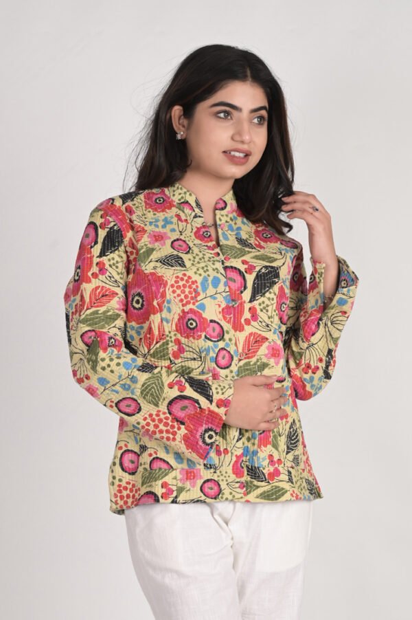 Reversible Cotton Printed Quilted Jacket - Image 2