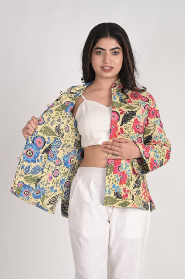 Reversible Cotton Printed Quilted Jacket - Image 3