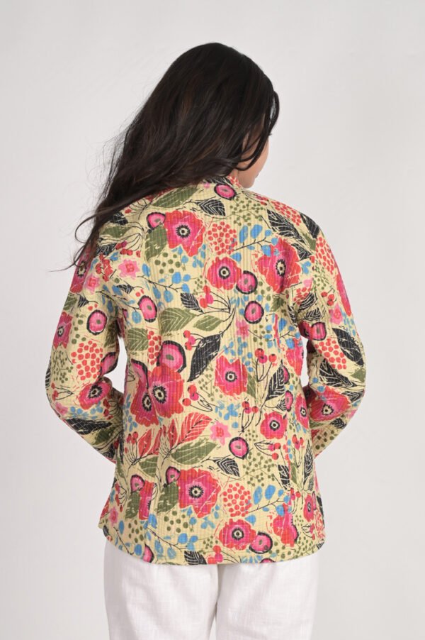 Reversible Cotton Printed Quilted Jacket - Image 4