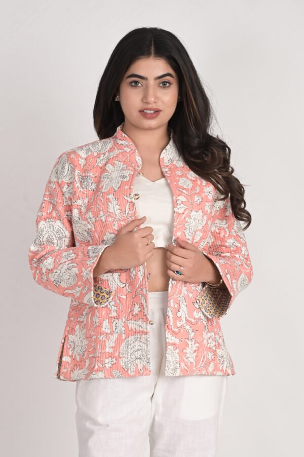 Jaipuri Print Cotton Quilted Jacket - Image 2