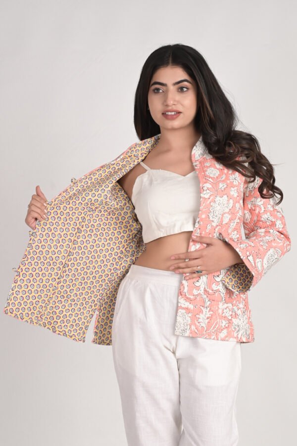 Jaipuri Print Cotton Quilted Jacket - Image 3